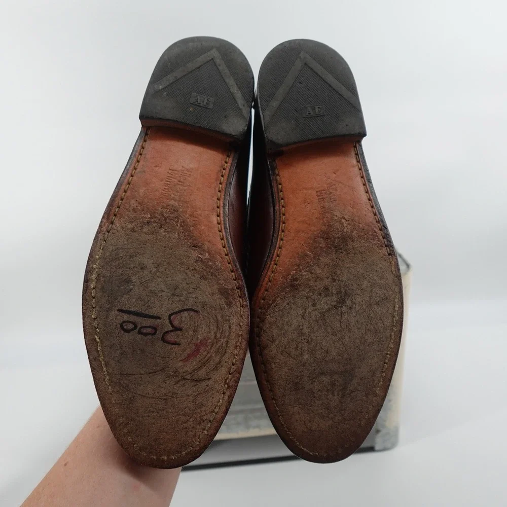 Allen Edmonds Maxfield Tassel Loafers Mens 9 3E Chili Brown Woven‎ Leather 4316